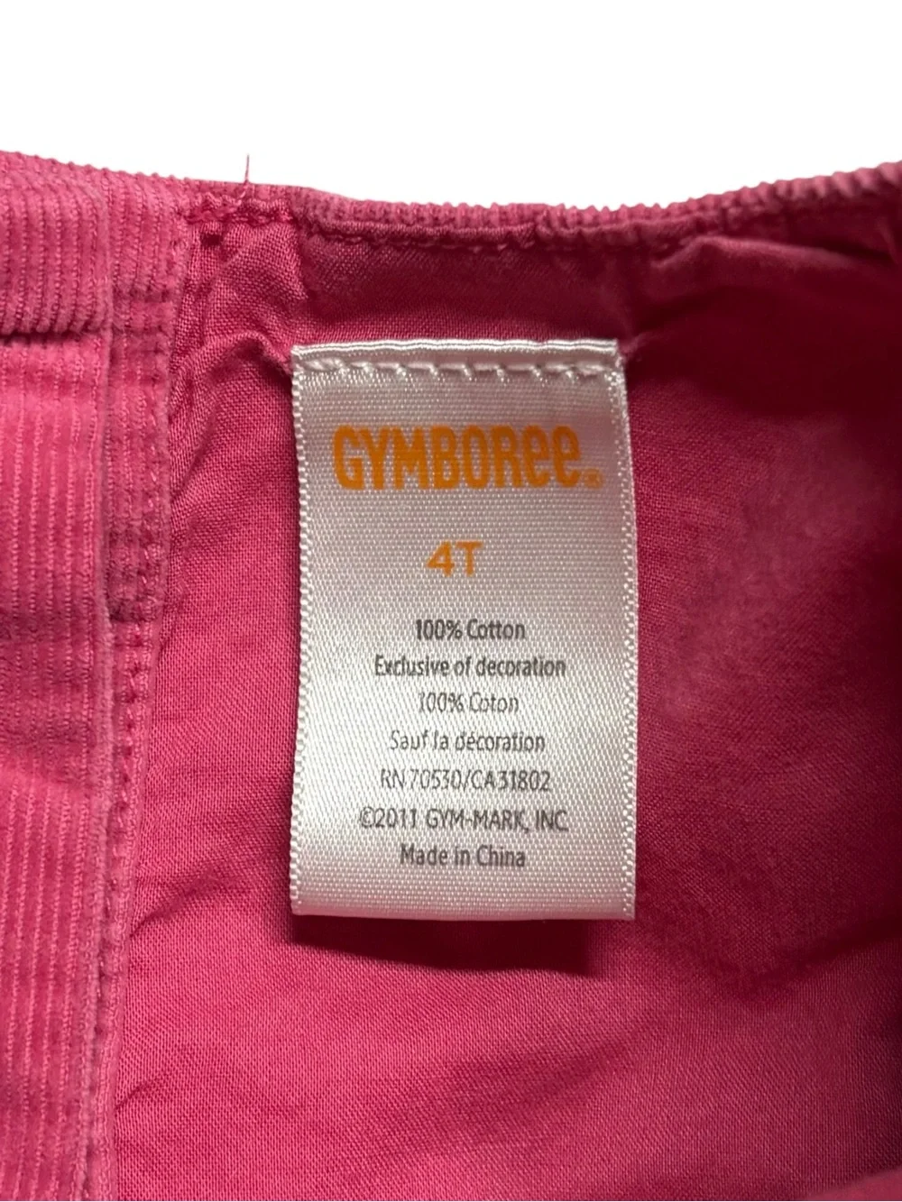 Gymboree | Pink Corduroy Deer Floral Mushroom Embroidered Tiered Dress